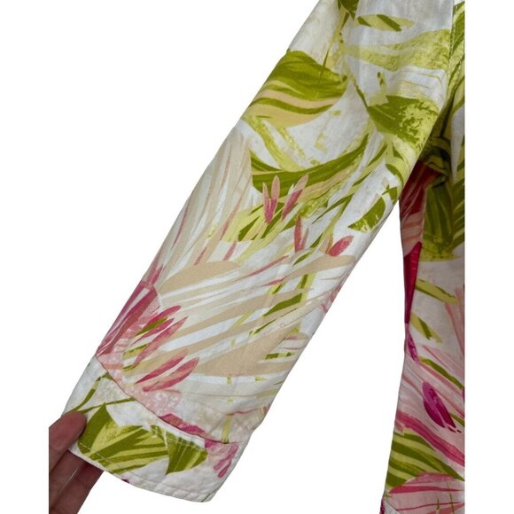 Chicos Floral Tropical Full Zip Jacket Size 1 US M - Picture 4 of 8